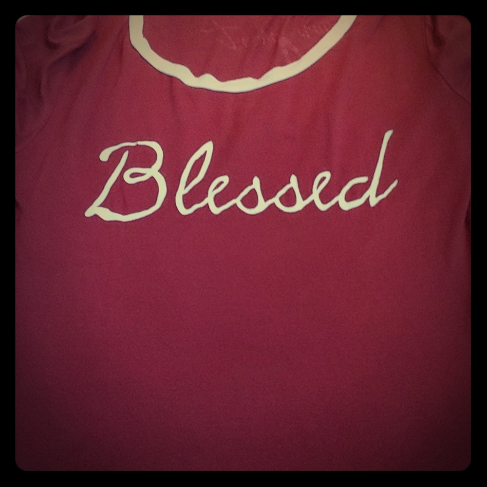 A blessed burgundy lose shurt